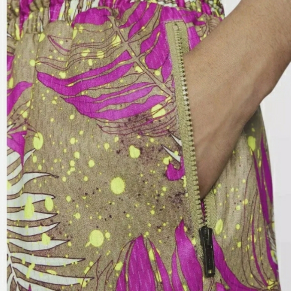 Nike Air Jordan Jumpman Unisex Athletic Shorts Pink & Tan Palm Print size L - Picture 4 of 5